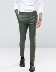 Супероблегающие брюки цвета хаки ASOS - Зеленый