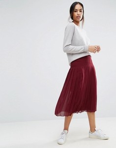 Плиссированная юбка миди ASOS - Красный