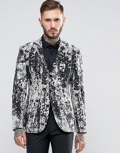 Супероблегающий блейзер с черно-белым дизайном ASOS - Мульти