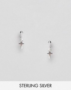 Серебряные серьги с крестиками ASOS - Серебряный