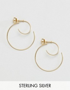 Позолоченные серебряные серьги-кольца ASOS - Золотой