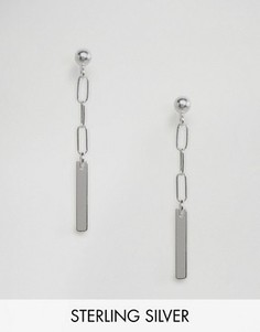 Серебряные серьги с цепочкой и планкой ASOS - Серебряный