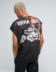 Длинная oversize-рубашка с фактурным принтом ASOS - Черный