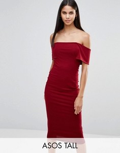Облегающее платье миди ASOS TALL - Красный