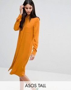 Платье-рубашка миди в стиле casual ASOS TALL - Оранжевый