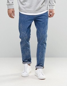 Выбеленные узкие джинсы с эффектом кислотной стирки ASOS - Синий