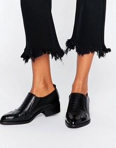 Кожаные туфли в стиле вестерн ASOS MAGNA Premium - Черный