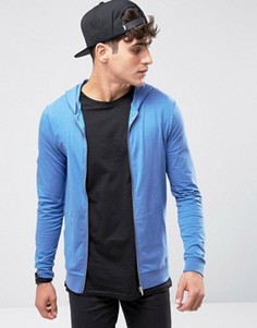 Облегающее синее худи на молнии ASOS - Синий