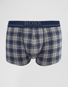Темно-синие боксеры-брифы в клетку BOSS By Hugo Boss - Темно-синий