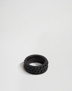 Черное матовое кольцо с отделкой Icon Brand - Черный