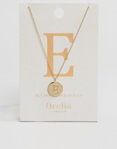 Позолоченное ожерелье с инициалом Е от Orelia - Золотой