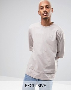 Бежевая oversize-футболка с двойным низом Puma эксклюзивно для ASOS - Бежевый