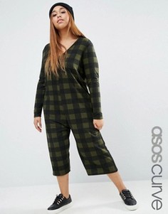 Мягкий трикотажный комбинезон в клетку ASOS CURVE - Мульти