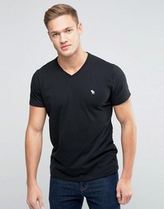 Черная футболка слим с V-образным вырезом Abercrombie &amp; Fitch - Серый