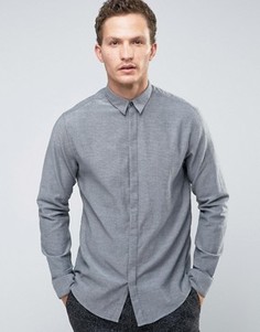 Рубашка узкого кроя с длинными рукавами Selected Homme - Серый