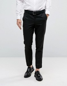 Фактурные брюки слим в строгом стиле Burton Menswear - Черный