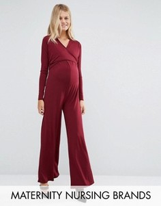 Комбинезон с длинными рукавами для кормления Bluebelle Maternity - Красный