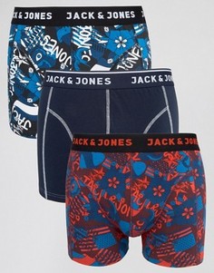 Набор из 3 боксеров-брифов с принтом в стиле граффити Jack &amp; Jones - Мульти