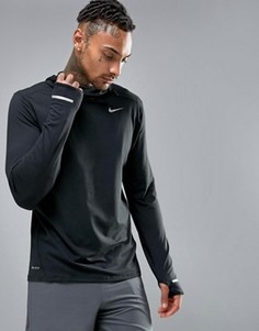 Черное худи из быстросохнущей ткани Dri-FIT Nike Running Element 803877-010 - Черный