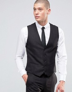 Облегающий меланжевый жилет Burton Menswear - Черный