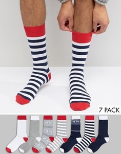 Комплект из 7 пар носков с отделкой ASOS - Мульти