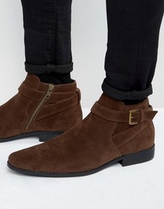 Коричневые ботинки челси из искусственной замши ASOS - Коричневый