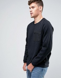 Свитшот с круглым вырезом и карманом Jack &amp; Jones - Черный