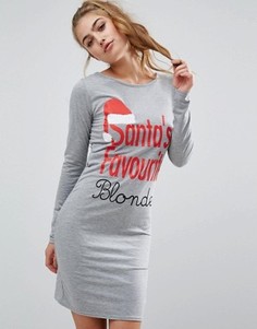 Облегающее платье Boohoo Christmas Santas Favourite Blonde - Серый