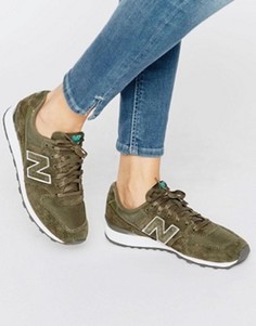 Замшевые кроссовки цвета хаки New Balance 996 - Зеленый