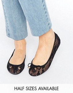Кружевные балетки ASOS LISA - Черный