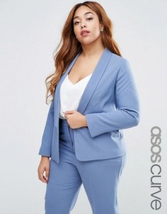 Блейзер с узкими лацканами ASOS CURVE - Серый