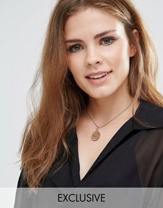 Розово-золотистое ожерелье-чокер с шиллингом с пробой Katie Mullally - Золотой