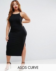 Облегающее платье с высоким воротом ASOS CURVE - Черный