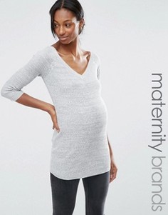 Джемпер для беременных с V‑образным вырезом New Look Maternity - Серый