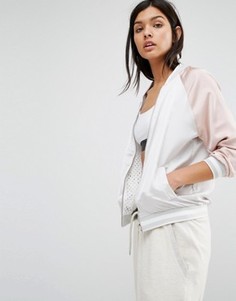 Двусторонняя куртка‑пилот из сеточки и атласа New Look - Розовый