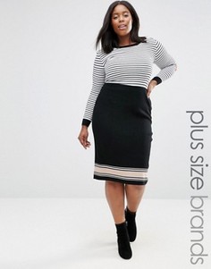 Трикотажная юбка миди в стиле колор блок New Look Plus - Зеленый