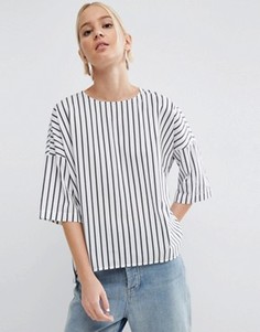 Oversize-топ в полоску из хлопка ASOS - Мульти