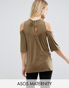 Топ для беременных с открытыми плечами ASOS Maternity - Зеленый