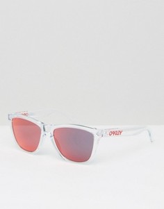 Солнцезащитные очки в квадратной оправе с зеркальными стеклами Oakley - Прозрачный