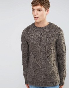 Фактурный джемпер ручной вязки с добавлением шерсти ASOS - Серый