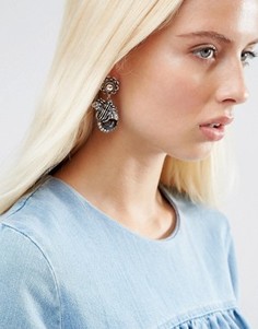 Серьги-подвески с жуком ASOS - Серый