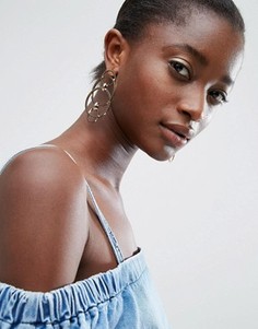 Серьги-гвоздики с соединенными кольцами ASOS - Золотой