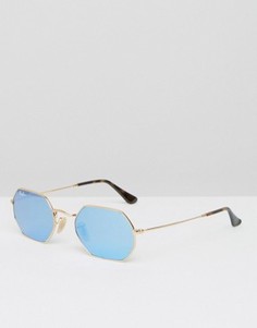 Солнцезащитные очки шестиугольной формы Ray-Ban 0RB3556N - Золотой