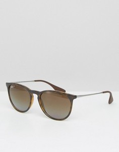 Круглые солнцезащитные очки с поляризованными линзами Ray-Ban 0RB4171 - Коричневый