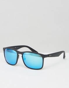 Вайфареры с синими зеркальными стеклами Ray-Ban 0RB4264 - Черный