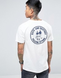 Белая футболка с принтом на спине Volcom Dater BSC - Белый