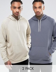 2 oversize-худи (черный, бежевый) ASOS - СКИДКА - Мульти