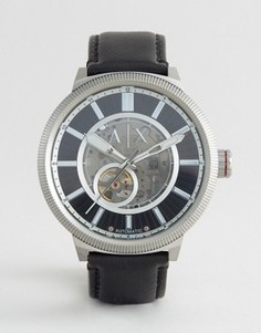 Часы с черным кожаным ремешком Armani Exchange AX1418 Automatic - Черный