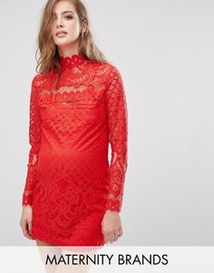 Кружевное платье мини для беременных Missguided Maternity - Красный