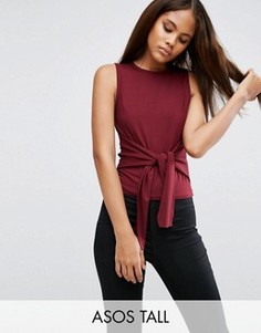 Топ с поясом оби ASOS TALL - Красный